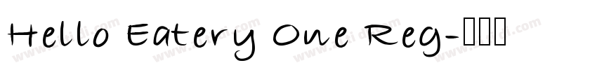 Hello Eatery One Reg字体转换